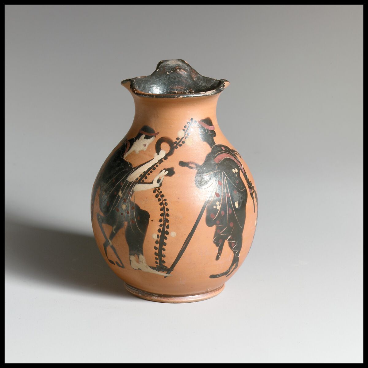 Oinochoe, Attributed to the Class of the Red-Bodied Oinochoai III, Terracotta, Greek, Attic