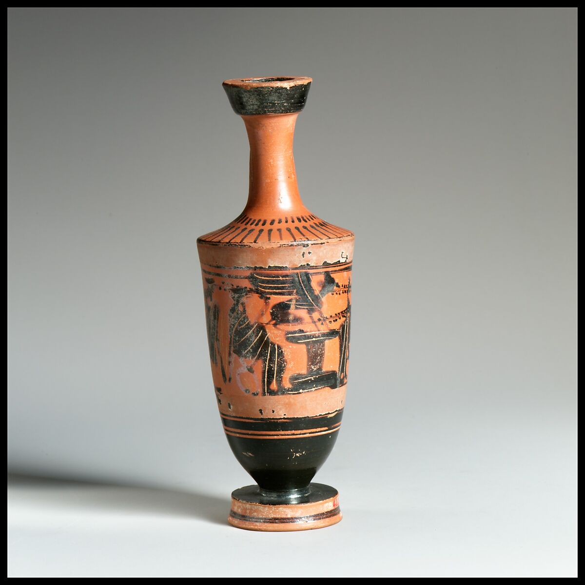 Lekythos, Attributed to the manner of the Haimon Painter, Terracotta, Greek, Attic 