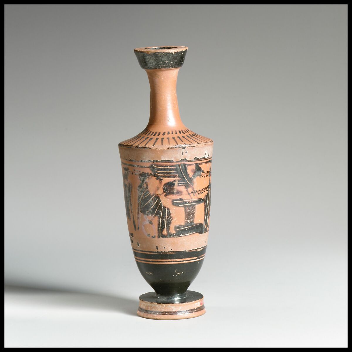 Lekythos, Attributed to the manner of the Haimon Painter, Terracotta, Greek, Attic