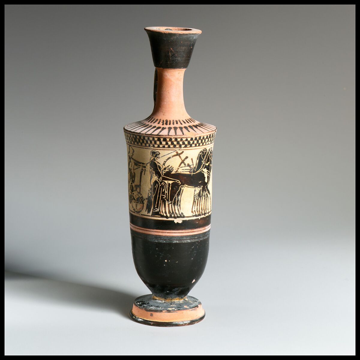 Lekythos, Attributed to the Haimon Painter, Terracotta, Greek, Attic 