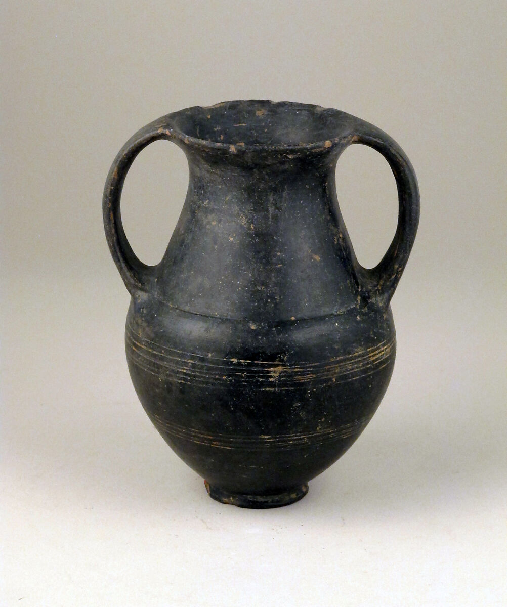 Amphora, miniature, Terracotta, Etruscan 