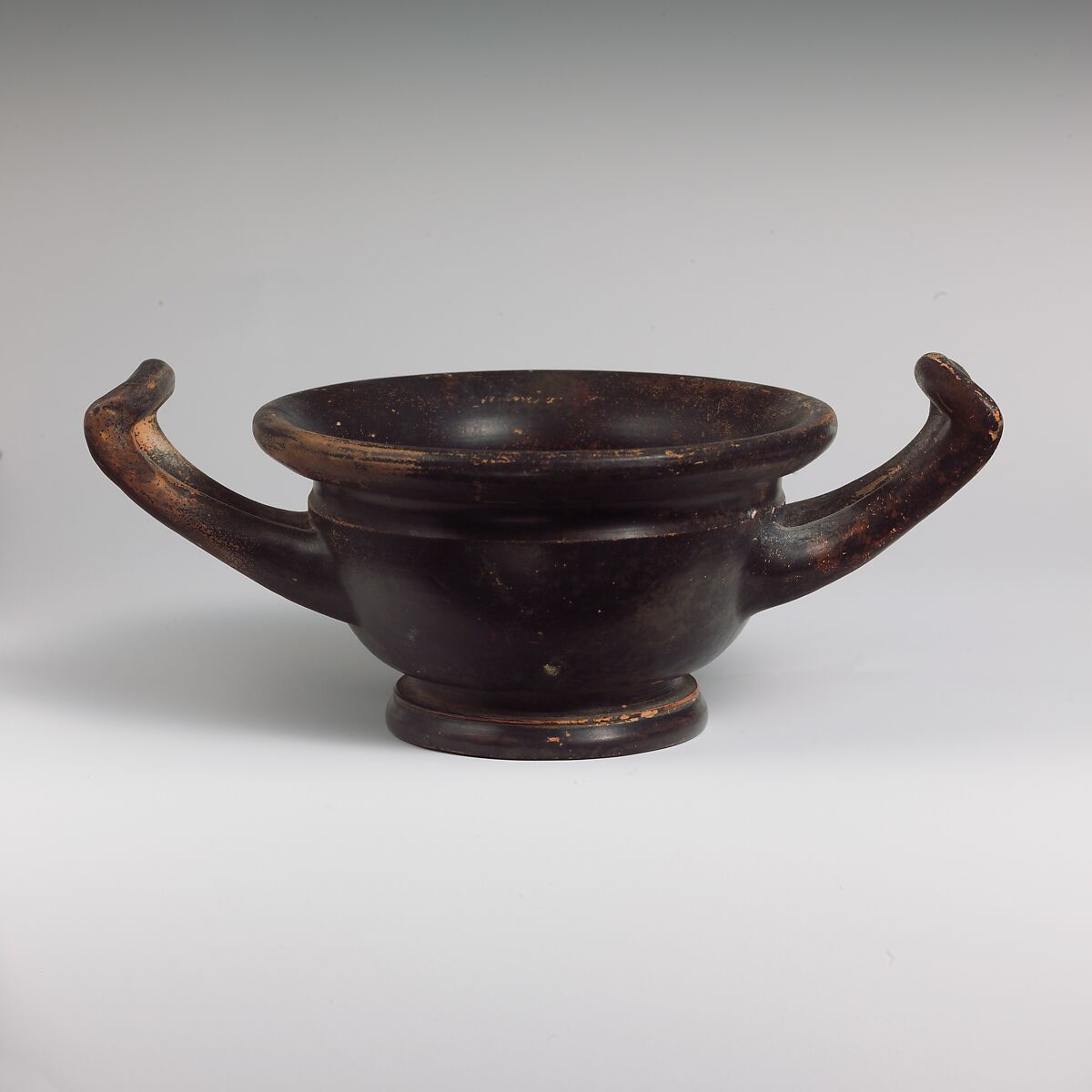 Terracotta cup-kantharos (drinking cup), Terracotta, Greek, Attic 