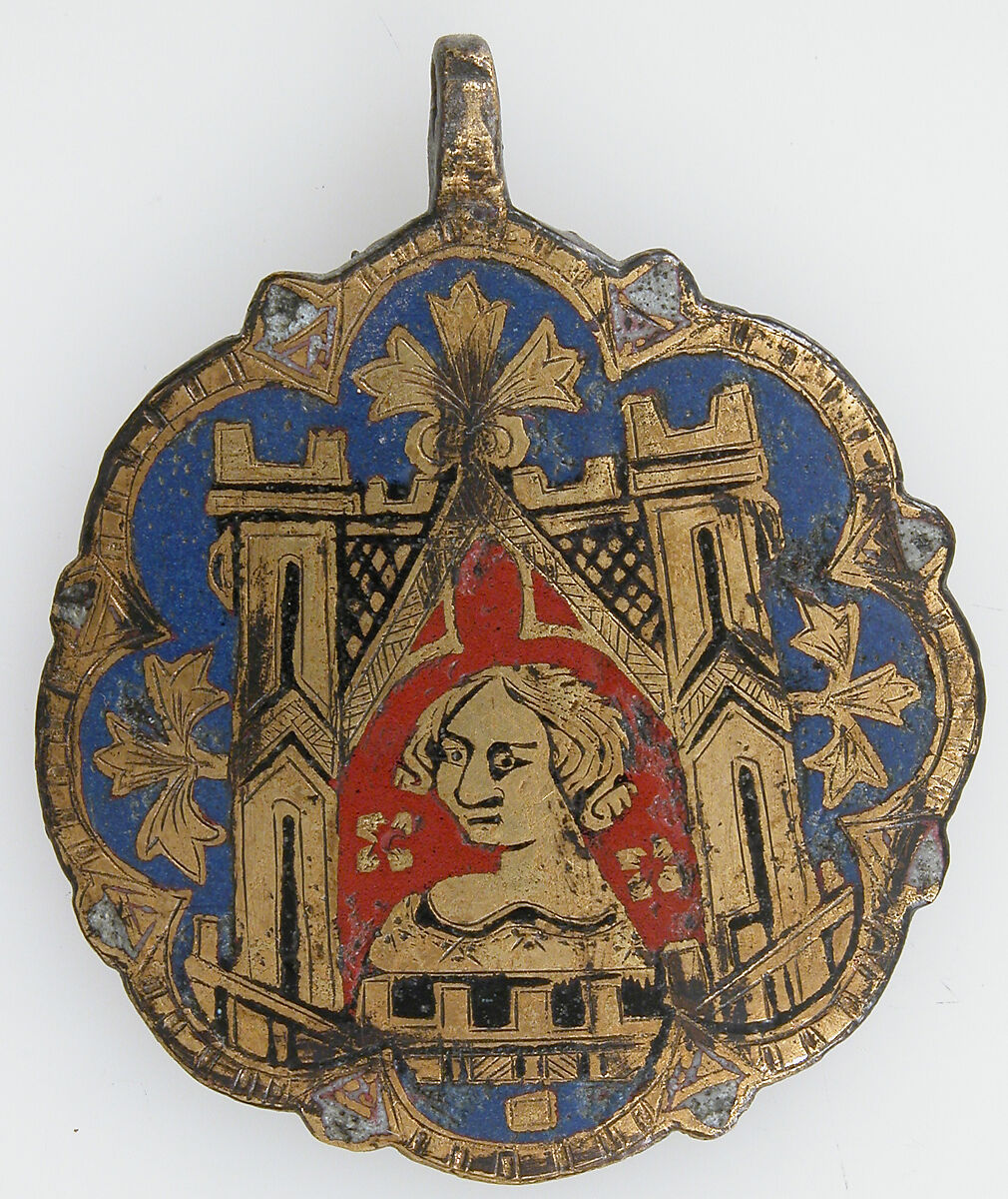 Harness Pendant, Copper, gold, enamel, possibly Spanish 