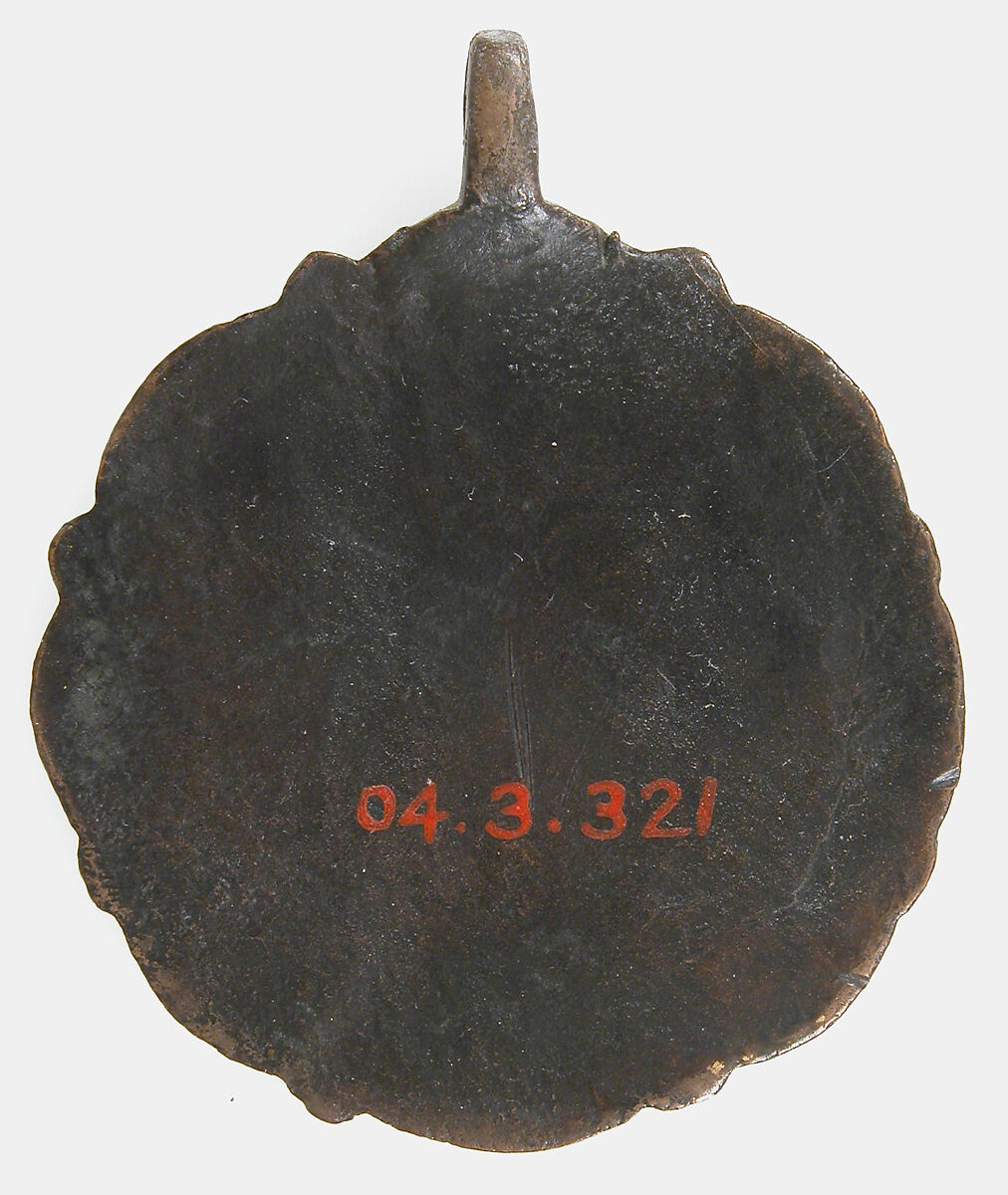 Harness Pendant, Copper, gold, enamel, possibly Spanish