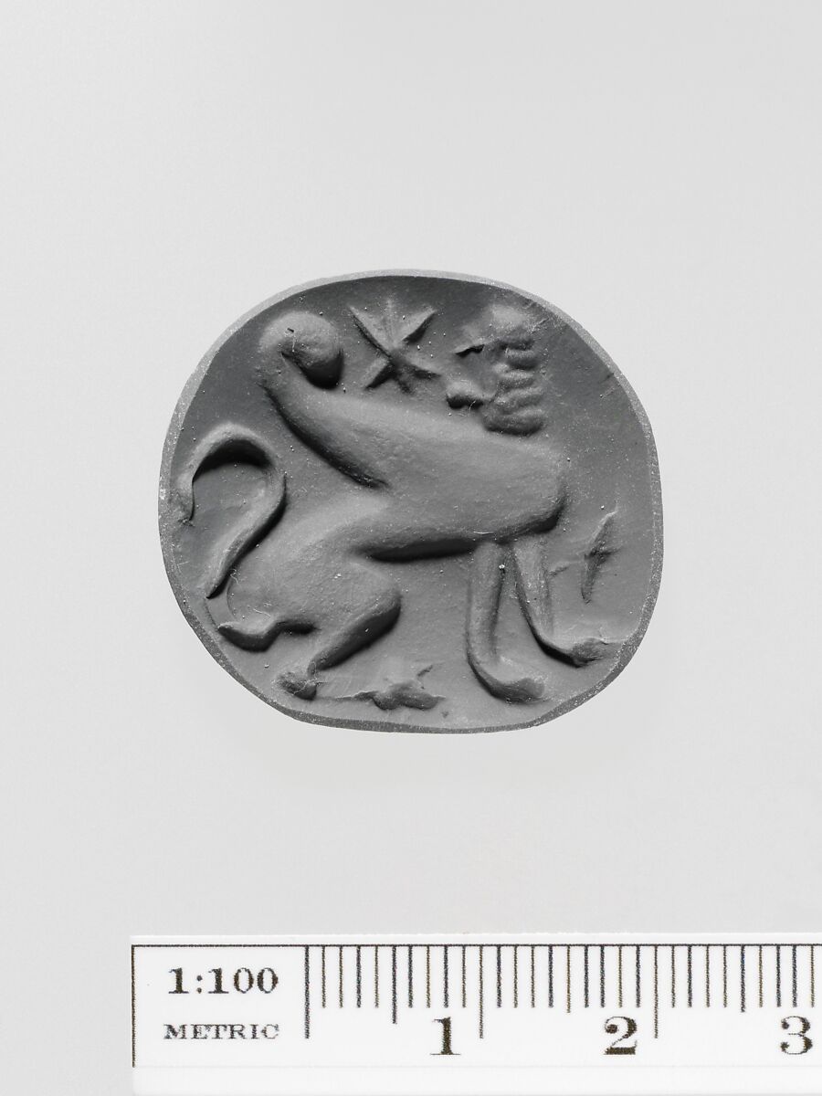 Micaceous stone lentoid seal, Micaceous stone, Greek, Melian