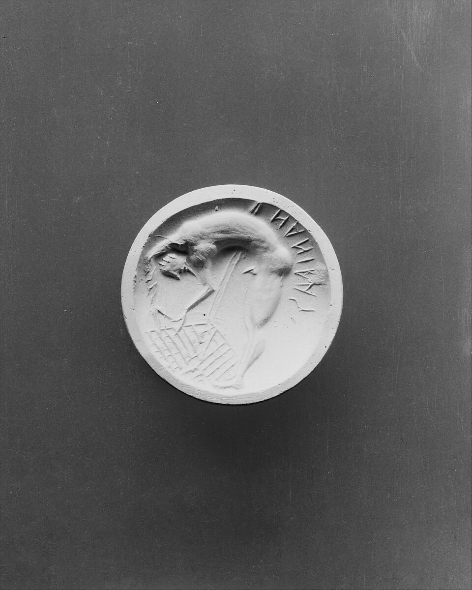 Steatite engraved gem, Steatite, translucent green, Greek