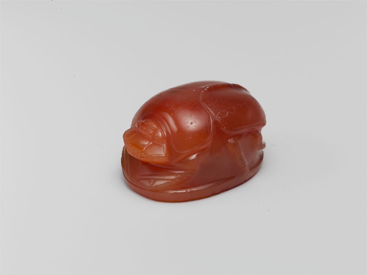 Carnelian engraved scarab, Carnelian, Greek 