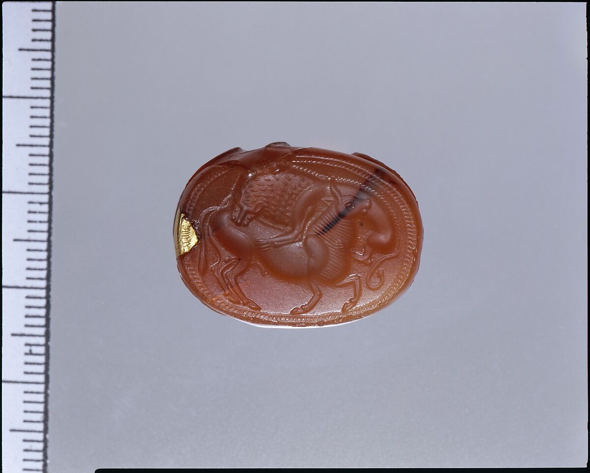Carnelian engraved scarab, Carnelian, Greek