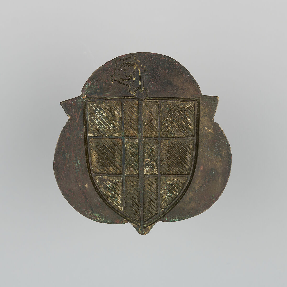 Badge or Harness Pendant, Copper, enamel, gold, Spanish 