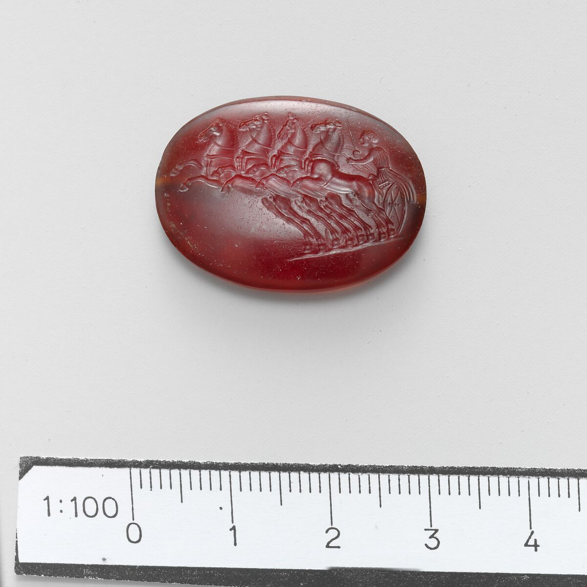 Carnelian flat scaraboid, Carnelian, Greek 