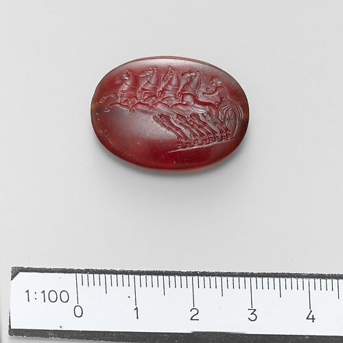 Carnelian flat scaraboid