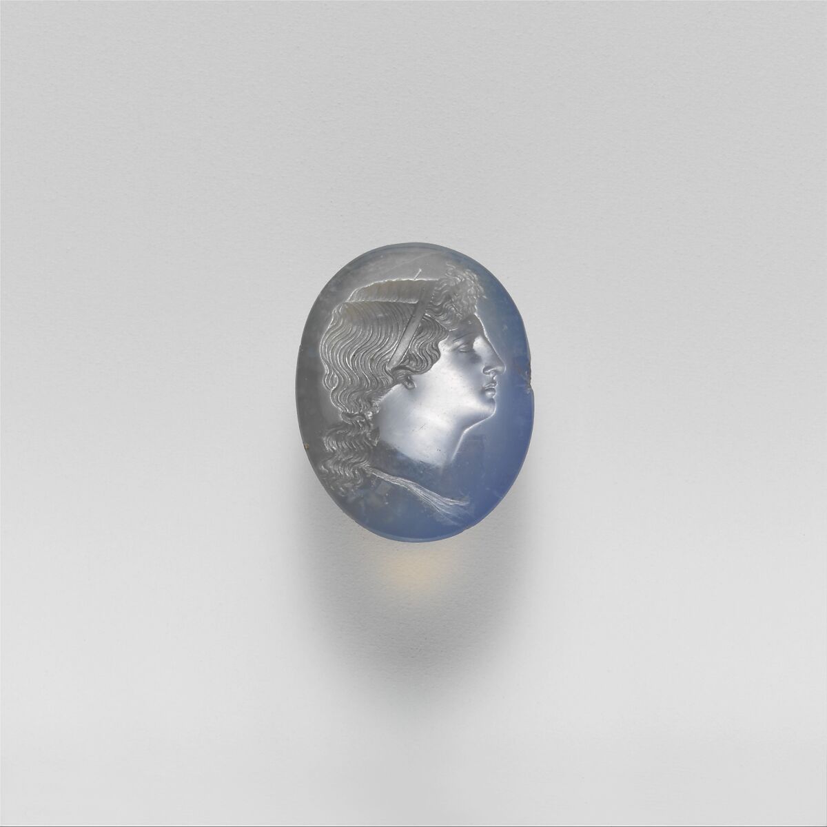 Chalcedony oval gem, Chalcedony, blue, Greek 
