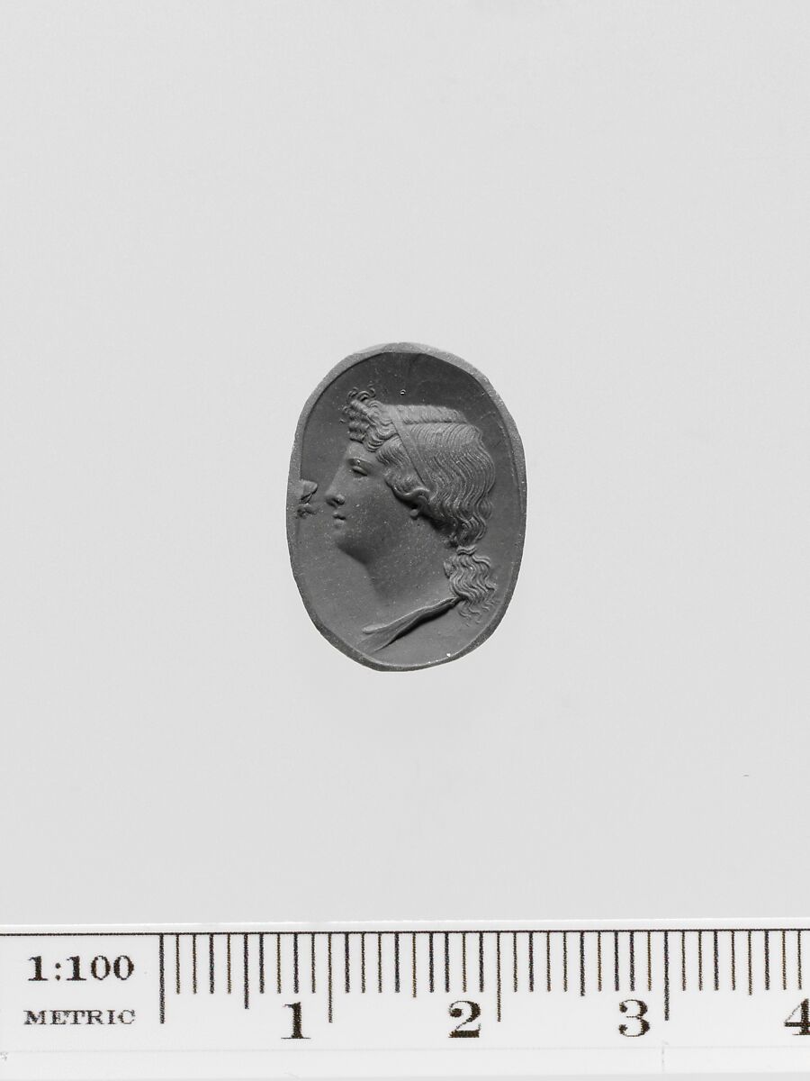 Chalcedony oval gem, Chalcedony, blue, Greek