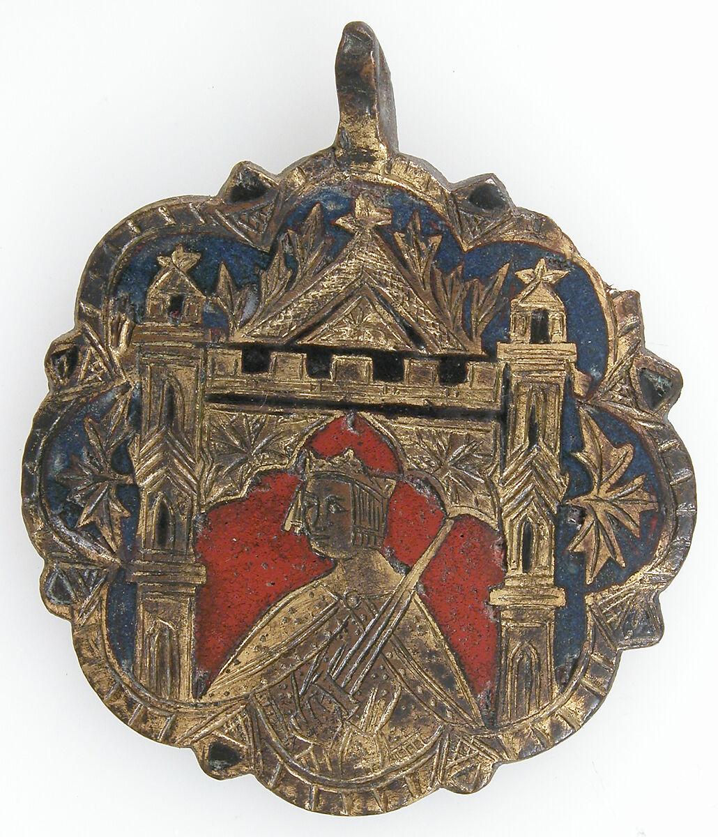 Harness Pendant, Copper, gold, enamel, possibly Spanish 