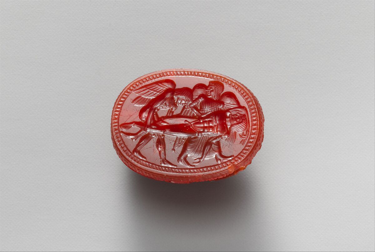 Carnelian scarab, Carnelian, Etruscan 