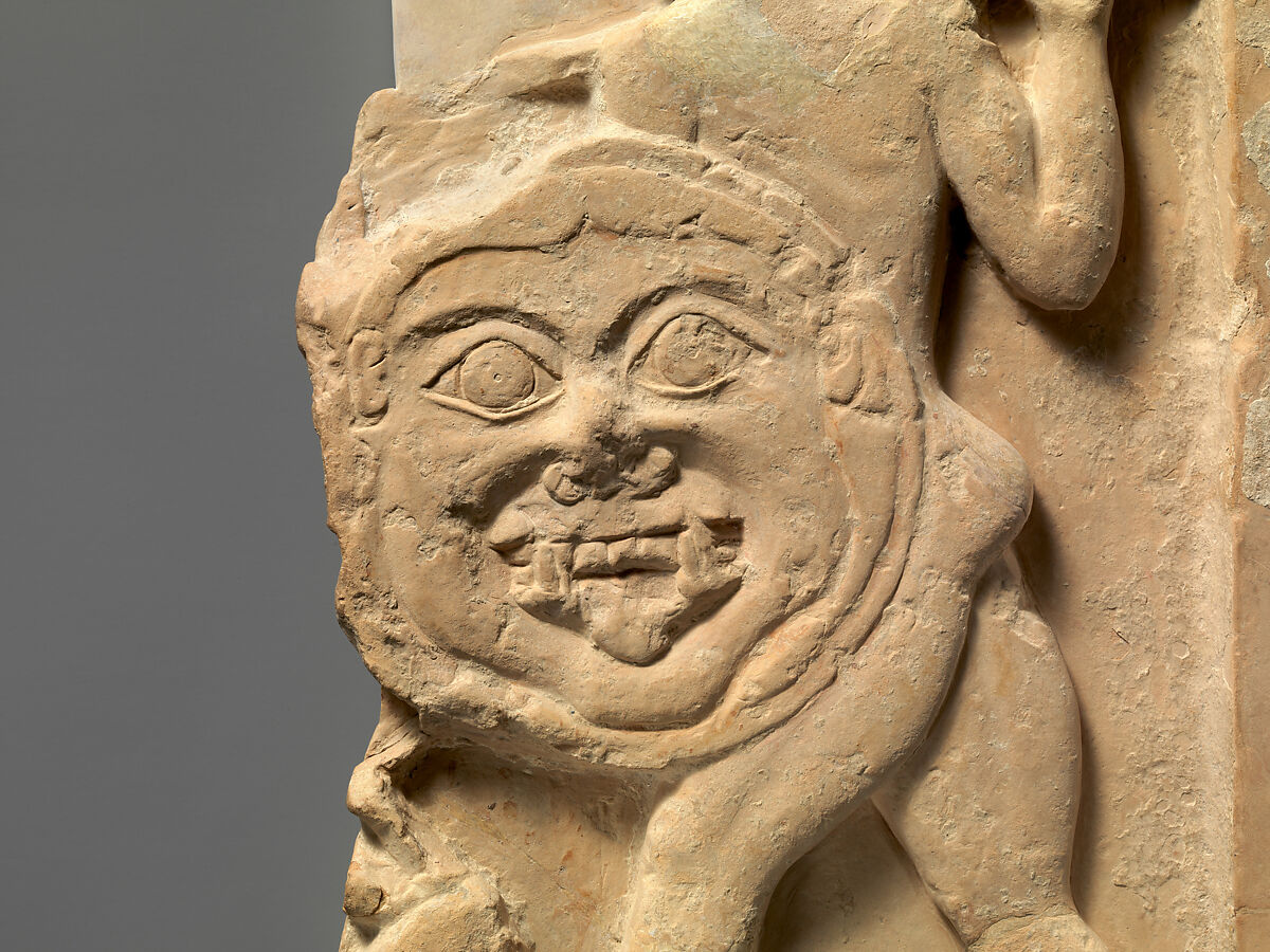 Fragment of a terracotta relief, Terracotta, Greek, Attic 