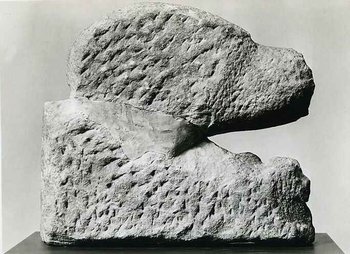 Lion felling a bull, from a marble pediment, Marble, Parian, Greek, Attic