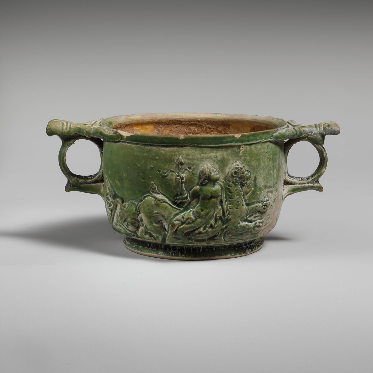 Terracotta scyphus (drinking cup), Terracotta, Roman 