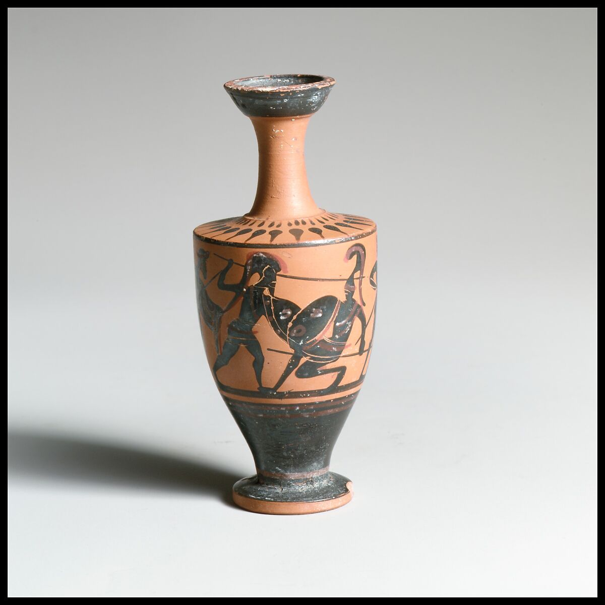 Lekythos, Attributed to the Little Lion Class, Terracotta, Greek, Attic