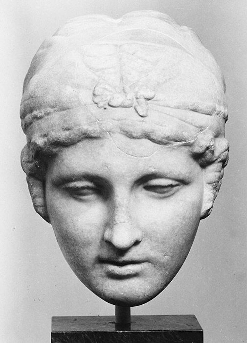 Statue portrait of Sappho?, Marble, Roman 