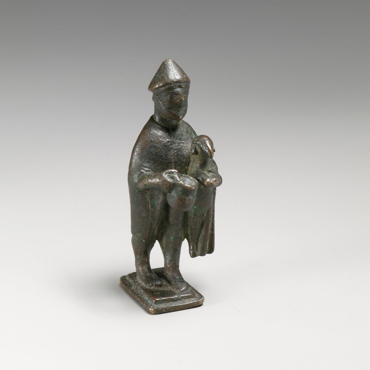 Bronze statuette of a shepherd, Bronze, Greek, Arcadian 