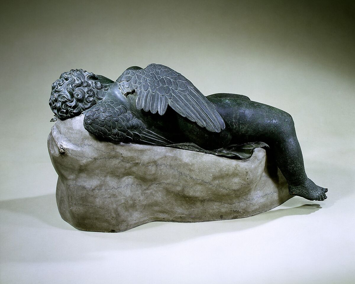 Bronze statue of Eros sleeping, Bronze, Greek