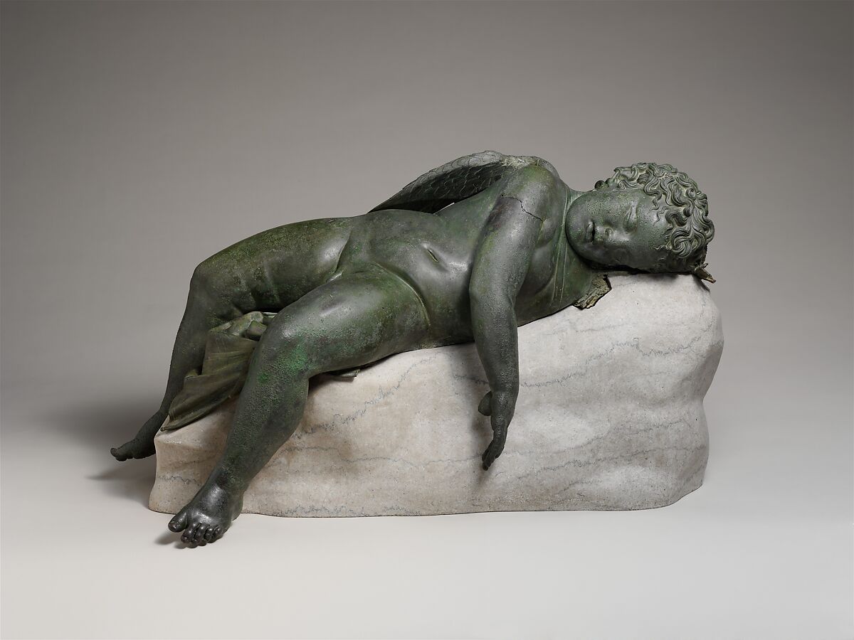 Bronze statue of Eros sleeping, Bronze, Greek 