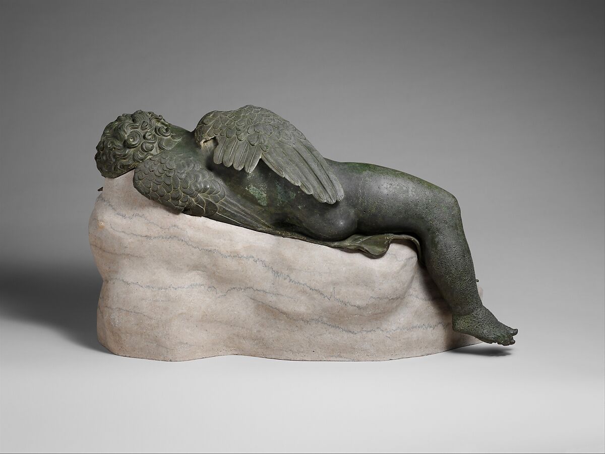 Bronze statue of Eros sleeping, Bronze, Greek