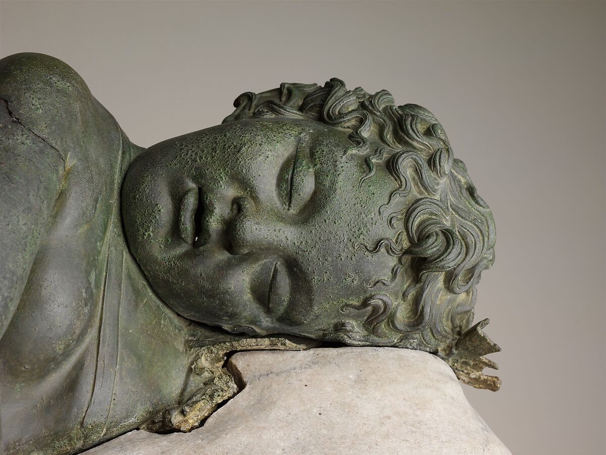 Bronze statue of Eros sleeping, Bronze, Greek