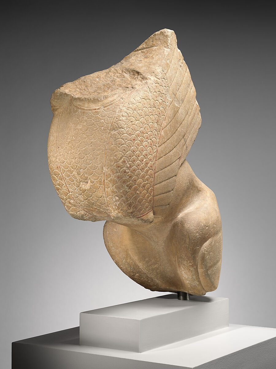 Limestone statue of a sphinx, Limestone, Greek, Attic