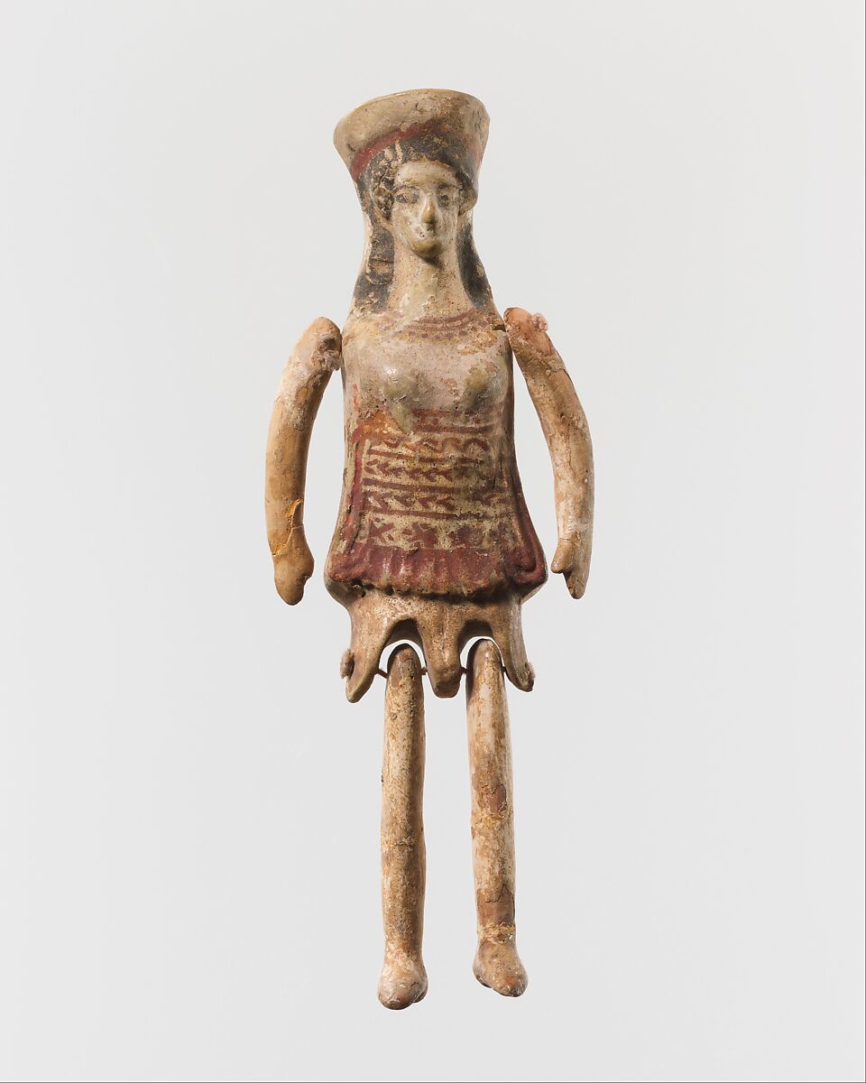 Terracotta jointed "doll", Terracotta, Greek, Corinthian 