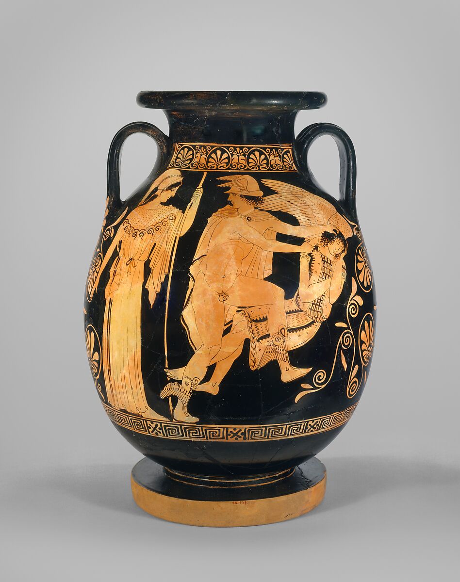 Terracotta pelike (jar), Polygnotos, Terracotta, Greek, Attic