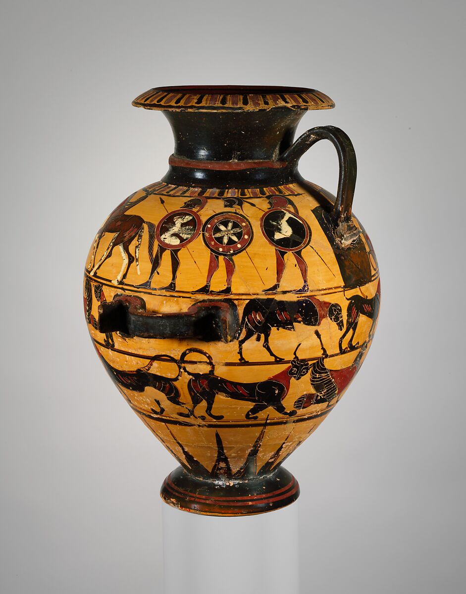Terracotta hydria (water jar), Attributed to the Painter of London B 76, Terracotta, Greek, Attic