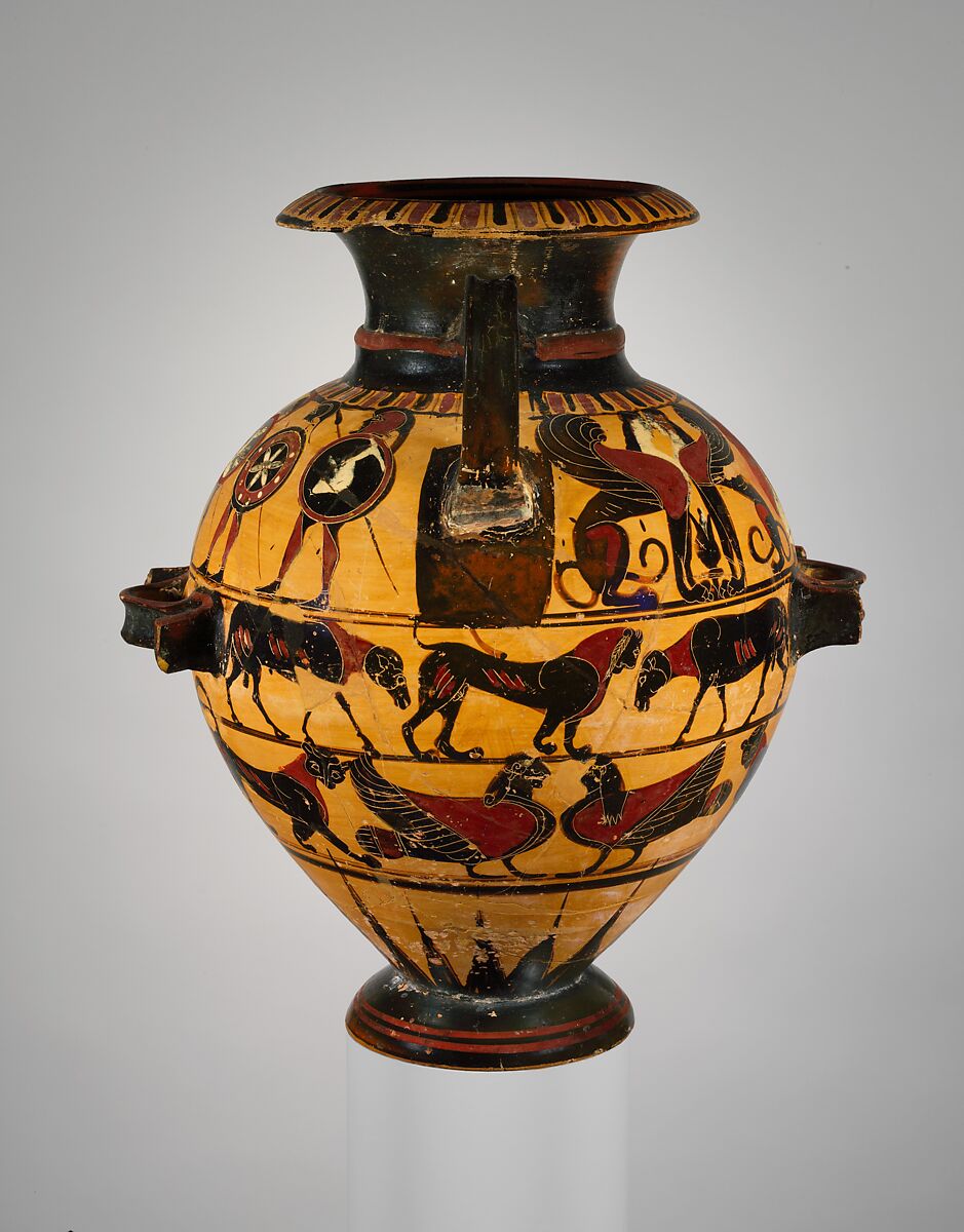 Terracotta hydria (water jar), Attributed to the Painter of London B 76, Terracotta, Greek, Attic