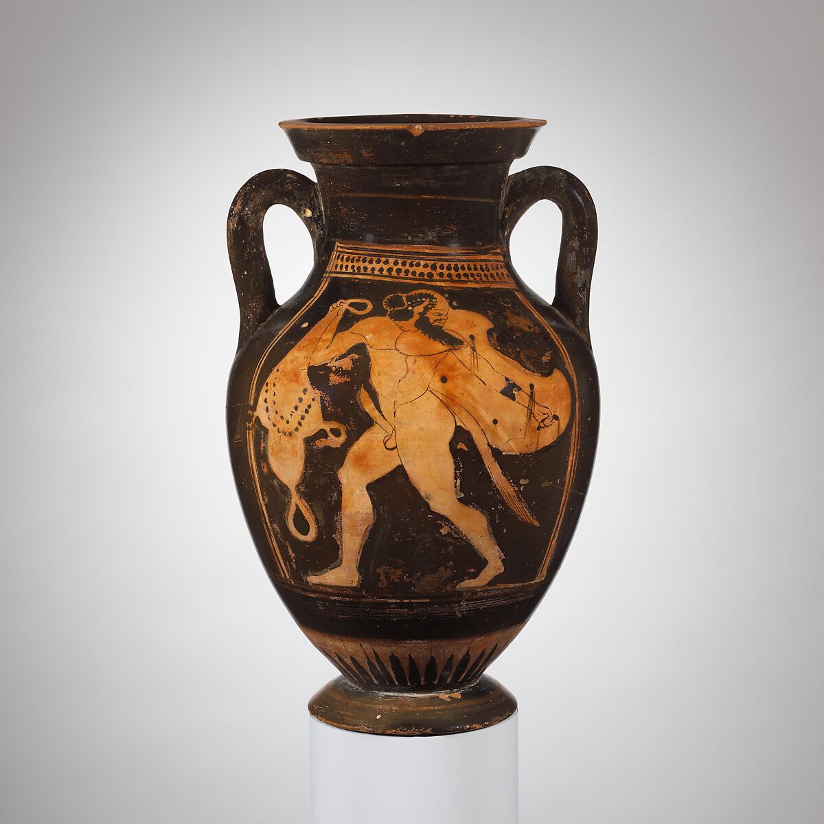 Terracotta amphora (jar), Terracotta, Greek, Attic 