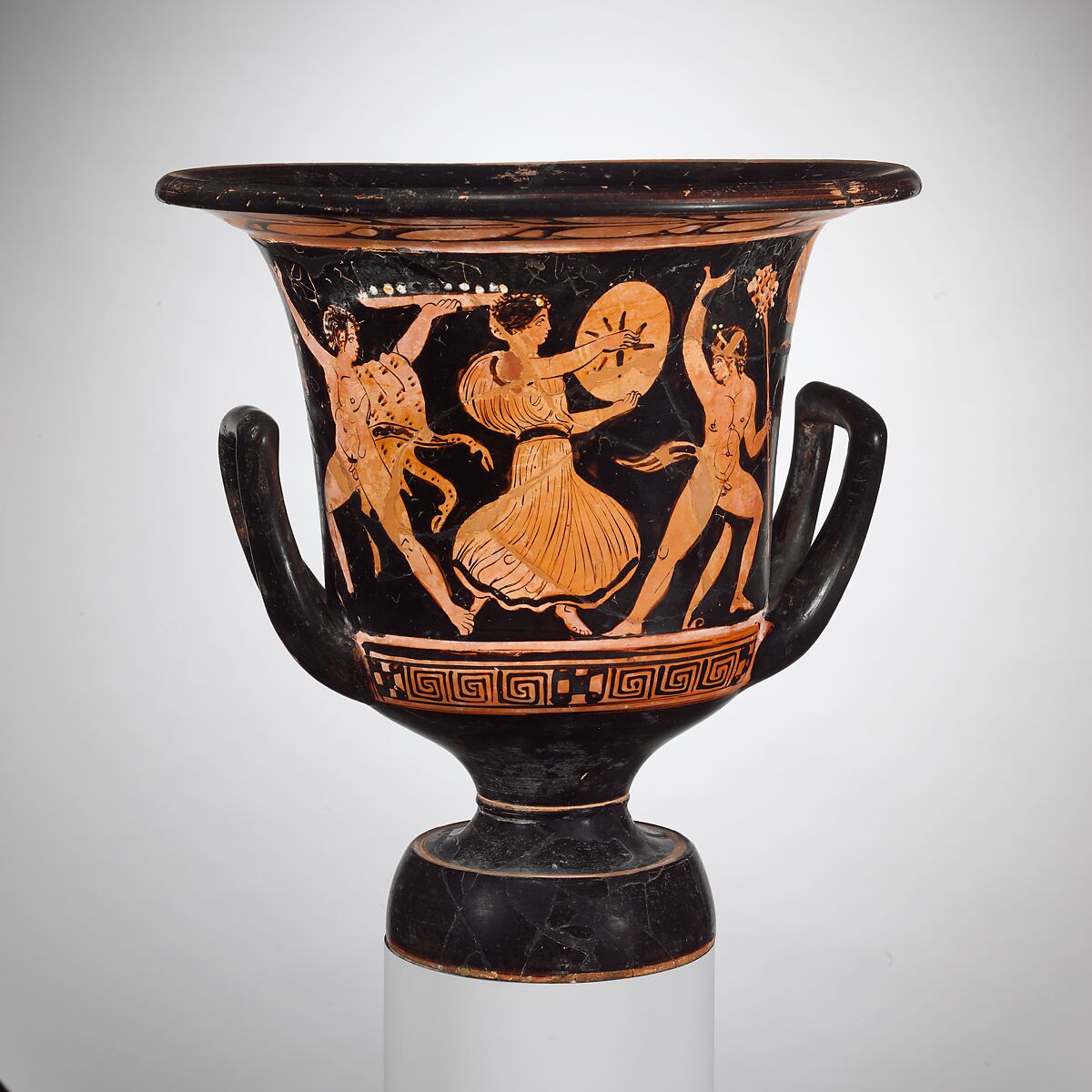 Terracotta calyx-krater (vase for mixing wine and water), Terracotta, Greek, Attic 