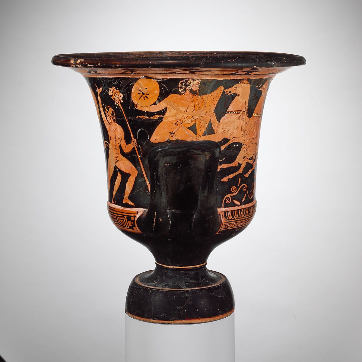 Terracotta calyx-krater (vase for mixing wine and water), Terracotta, Greek, Attic