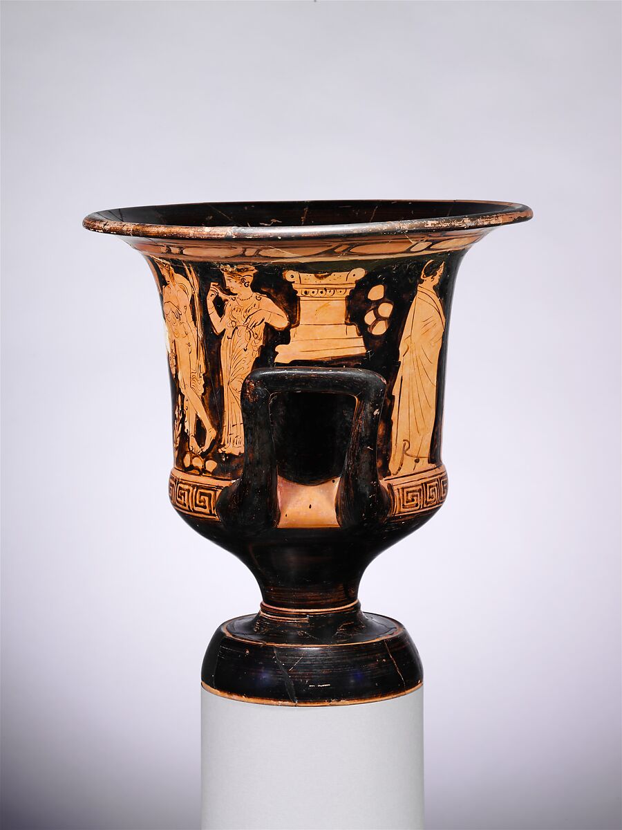 Terracotta calyx-krater (bowl for mixing wine and water), Terracotta, Greek, Attic