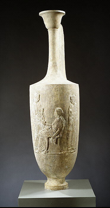 Marble funerary lekythos of Kallisthenes, Marble, Pentelic, Greek, Attic