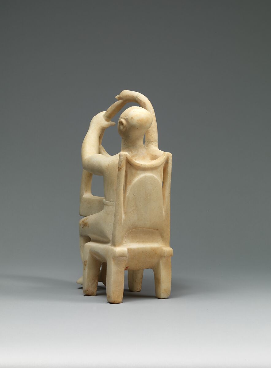 Marble seated harp player, Marble, Cycladic