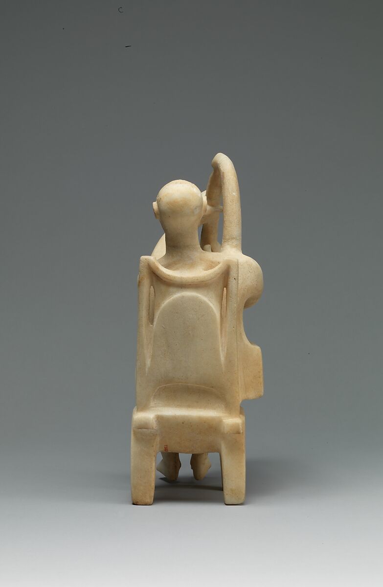 Marble seated harp player, Marble, Cycladic