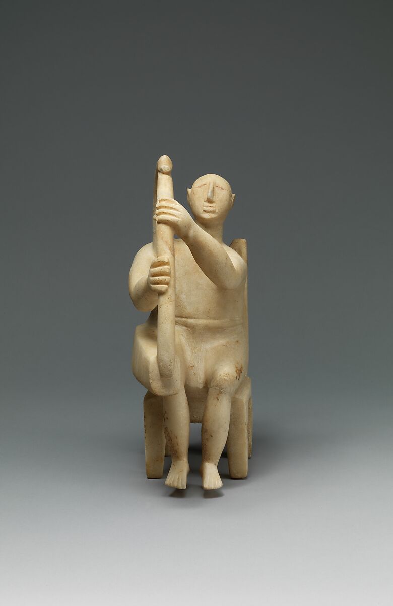 Marble seated harp player, Marble, Cycladic
