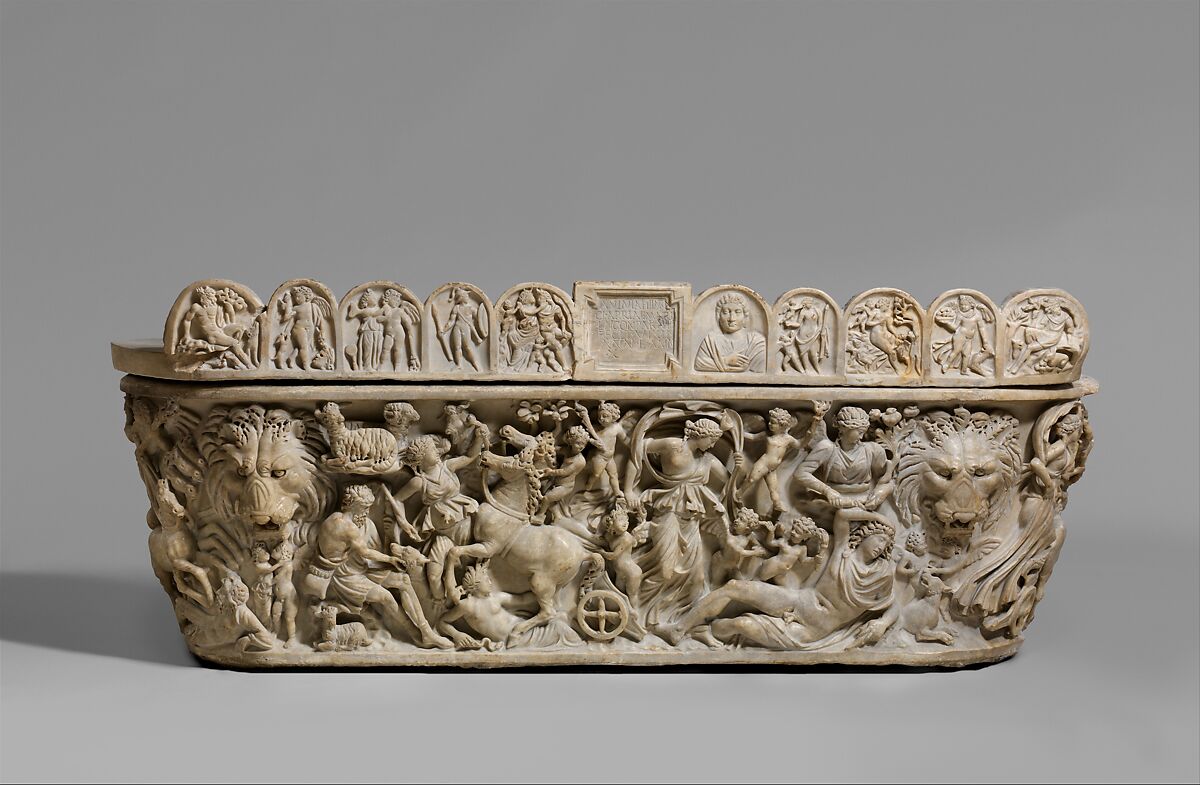 Marble sarcophagus with the myth of Selene and Endymion, Marble, Roman 