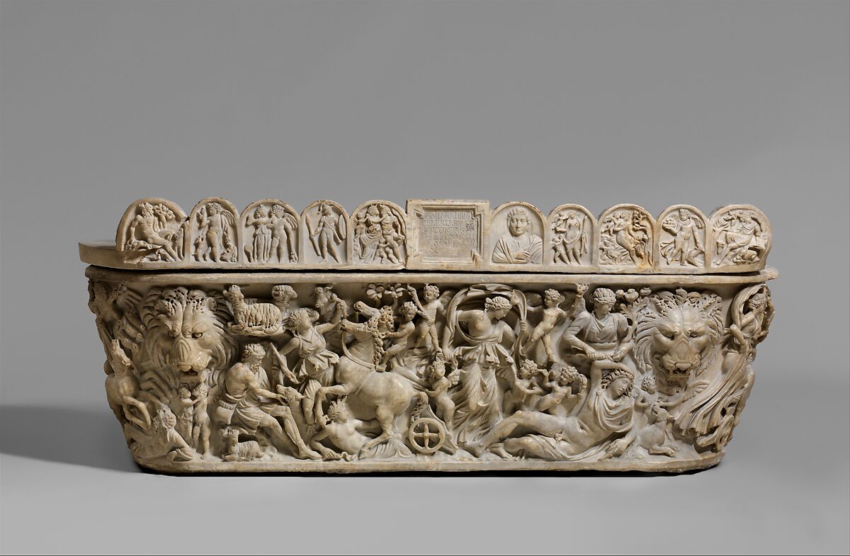 Marble sarcophagus with the myth of Selene and Endymion, Marble, Roman