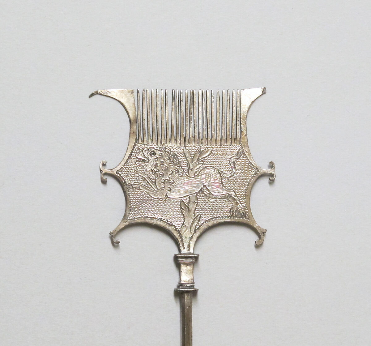 Silver comb and pin, Silver, Roman