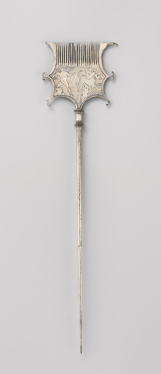 Silver comb and pin, Silver, Roman