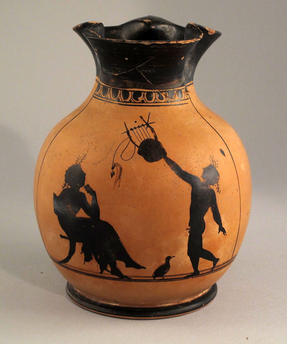 Oinochoe, Terracotta, Greek, Boeotian 