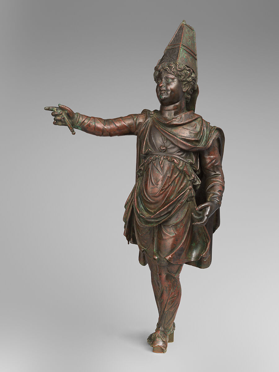 Bronze figure of a boy in Eastern dress, Bronze, Greek, Ptolemaic or Roman