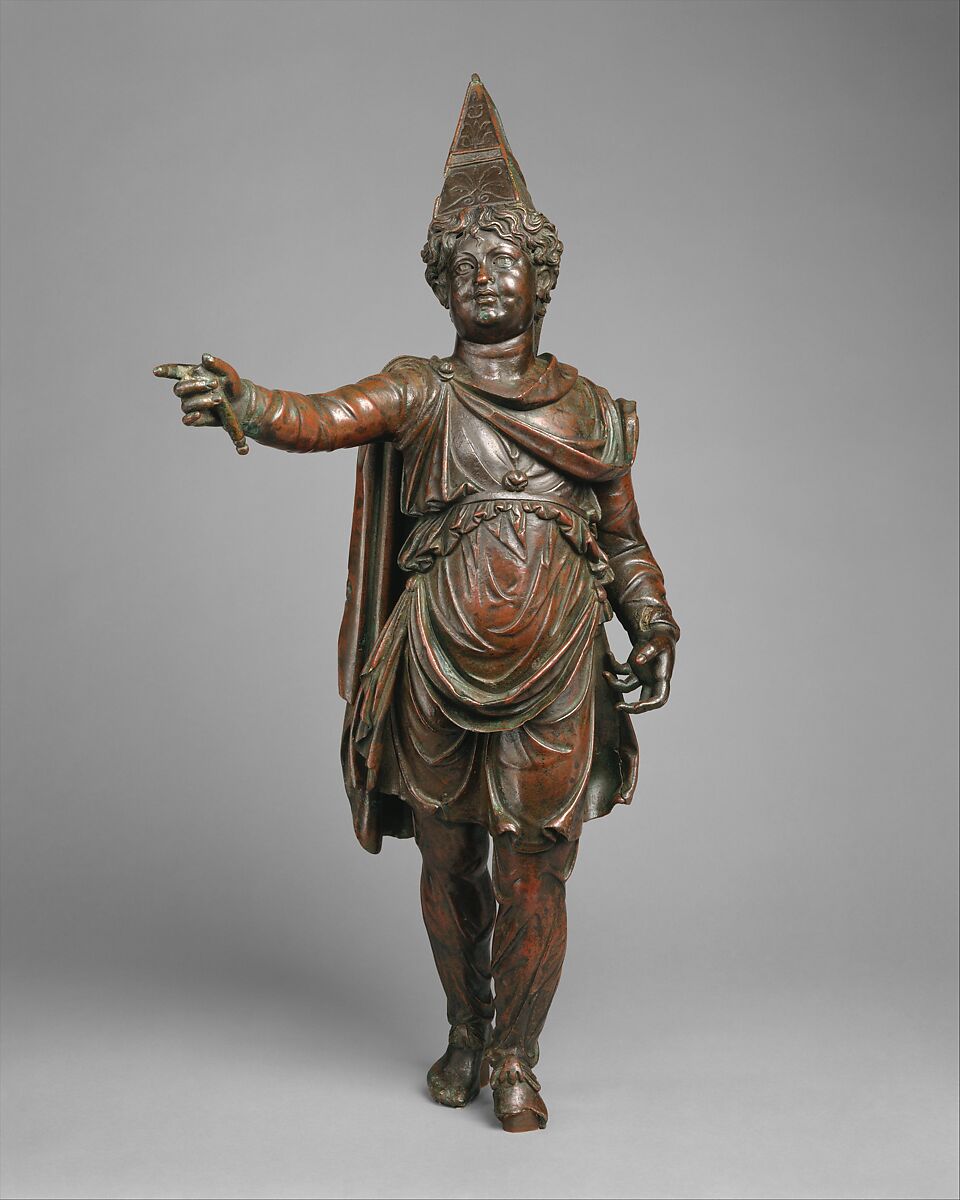 Bronze statuette of a boy in Eastern dress, Bronze, Greek, Ptolemaic or Roman 