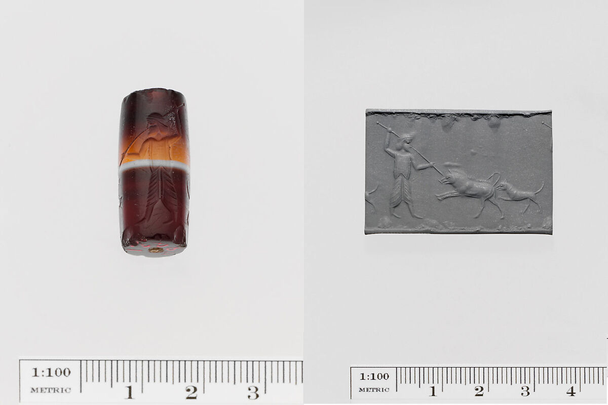 Banded agate cylinder seal, Agate, banded, Greek, Ionian